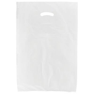 Shamrock 16x22 x 4x22 x 24x22 High Density Die-Cut Handle Merchandise Bags, White, 500/Carton KYW8_U7OQP23