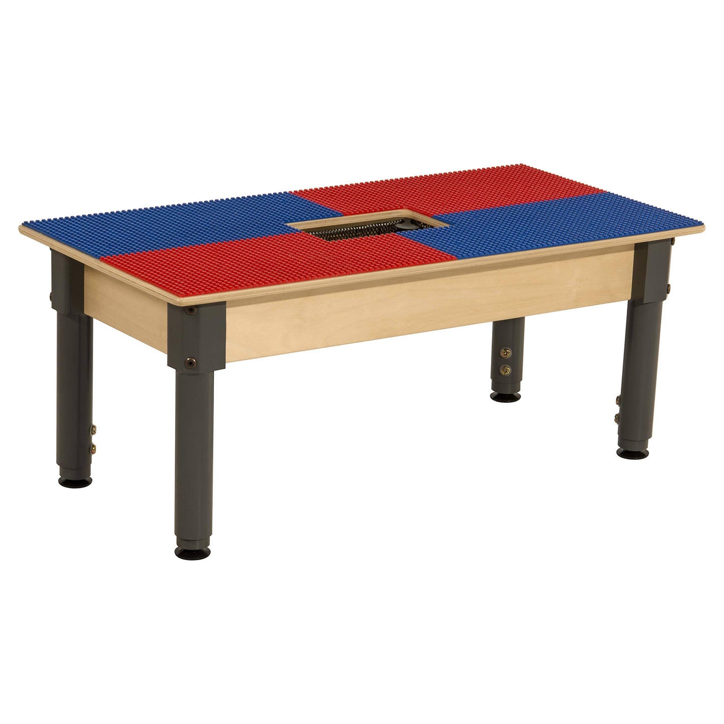 Time-2-Play TP1631SGNA1217-BR 12-17 in. Lego Compatible Table with Adjustable Legs Blue  Red - Rectangle QHF7_I0NXO34