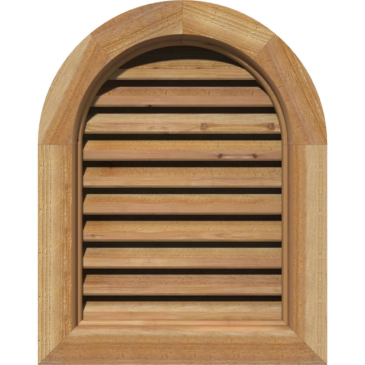 Ekena Millwork GVWRT28X3000RFUWR 28x22W x 30x22H Round Top Gable Vent (33x22W x 35x22H Frame Size): Unfinished, Functional, Roug XPP6_L2XWW56