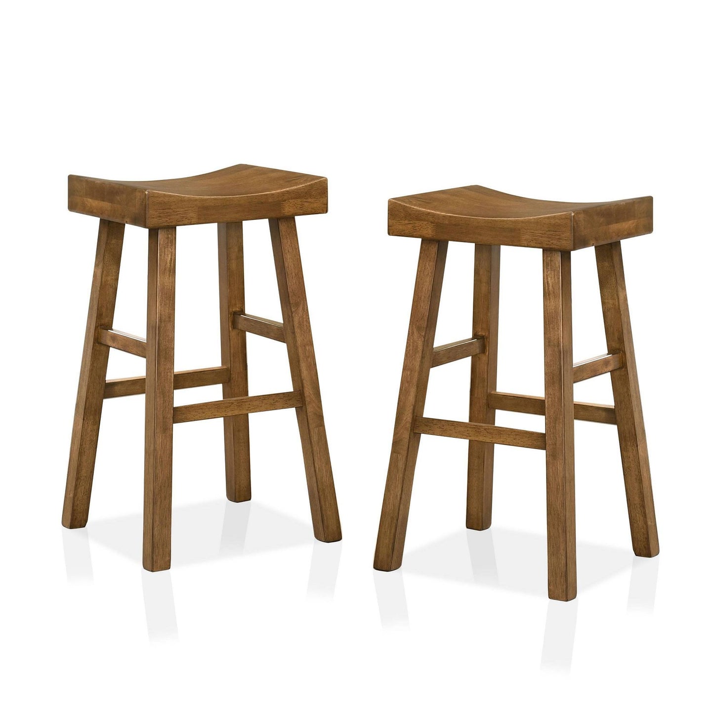 Set of 2 29x22 Lille Seat Saddle Counter Height Barstools Medium Oak - HOMES: Inside + Out QAB4_K3BSP29