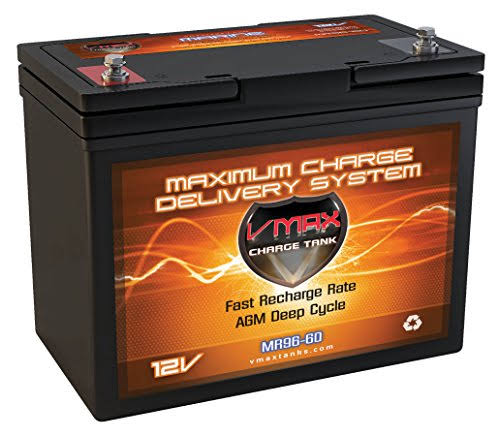 VMAX Mr96-60 12V 60Ah AGM Deep Cycle Battery for Minn Kota Endura Max 50 Hand Control 12V 50lb Trolling Motor, White ZIV7_W6NIK89