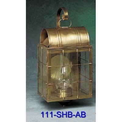 Xzavier 1-Light Outdoor Wall Lantern Breakwater Bay Fixture Finish: Antique Brass, Shade Finish: Seedy DMY0_T3TYM34