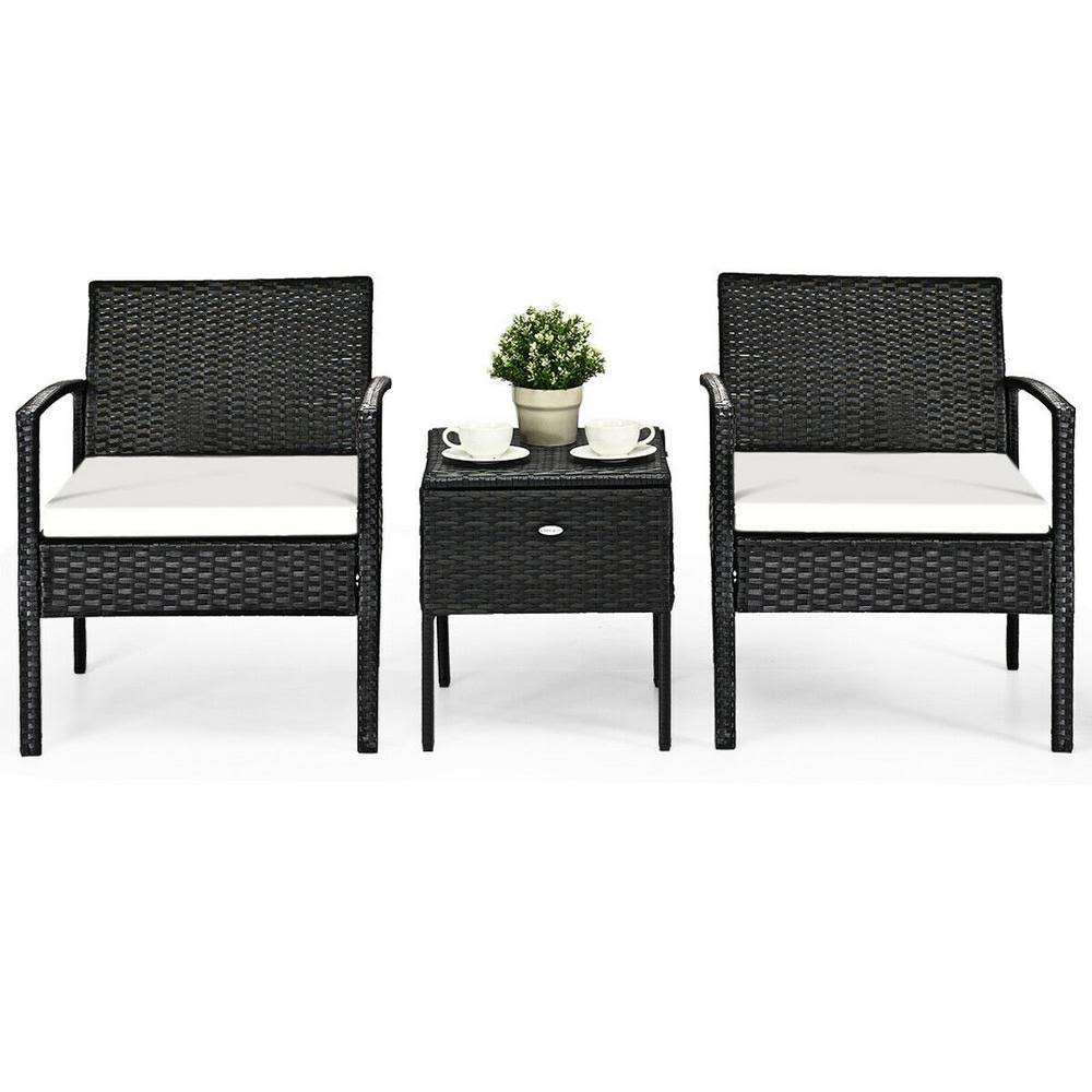 CASAINC 3-Piece Metal Frame Patio Conversation Set with Cushion(s) Included | WF-HW49296 YMO9_X9QPP88