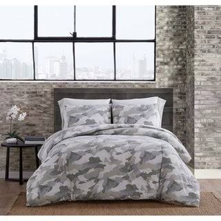 Porch & Den Wheelock Garment Washed Camo Comforter Set (Twin XL - Neutral), Gray MQP5_P2QSW88