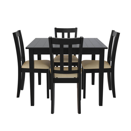 5pc Amber Traditional Height Dining Set Black/Beige - Dorel Living LWP5_C5WFB19