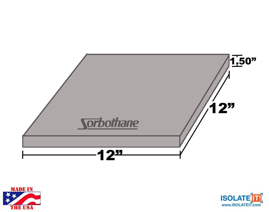 Sorbothane 12 x 12 Sheet Stock 1.5x22 -- 3.81cm -- 38.1mm / 40 FNC0_P6EBF28