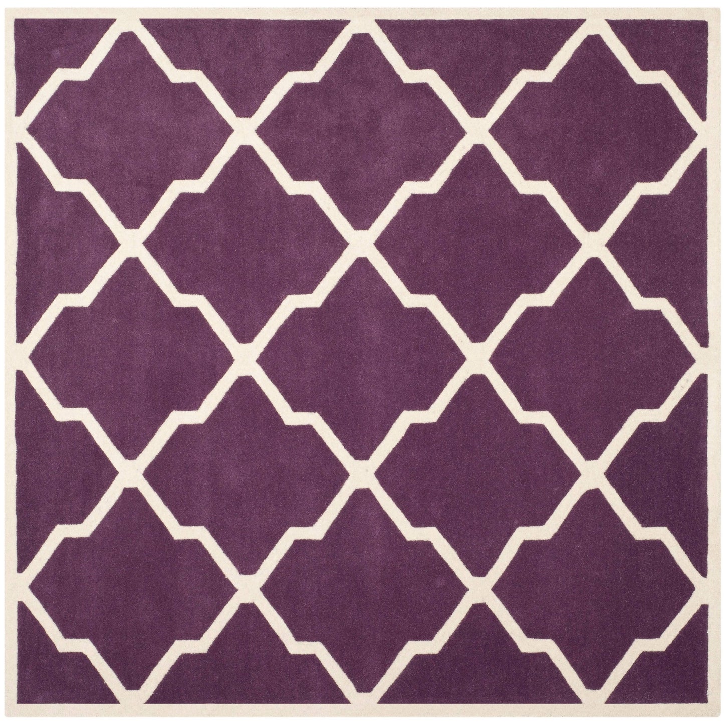 Safavieh 7& x 7& Square Chatham CHT735F Purple / Ivory Rug PTG7_E6IWK03