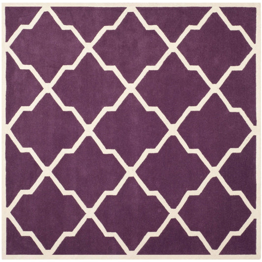 Safavieh 7& x 7& Square Chatham CHT735F Purple / Ivory Rug PTG7_E6IWK03