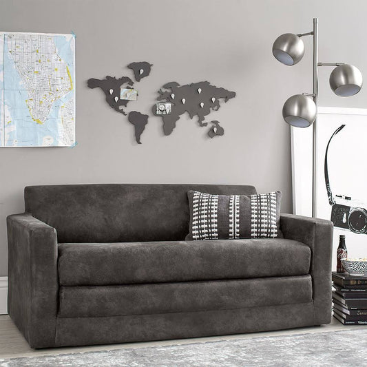 Square Arm Sleeper, Performance Everyday Velvet Gray - Furniture - Sleeper Sofas + Futons - Pottery Barn Teen DHQ0_F3YGF93