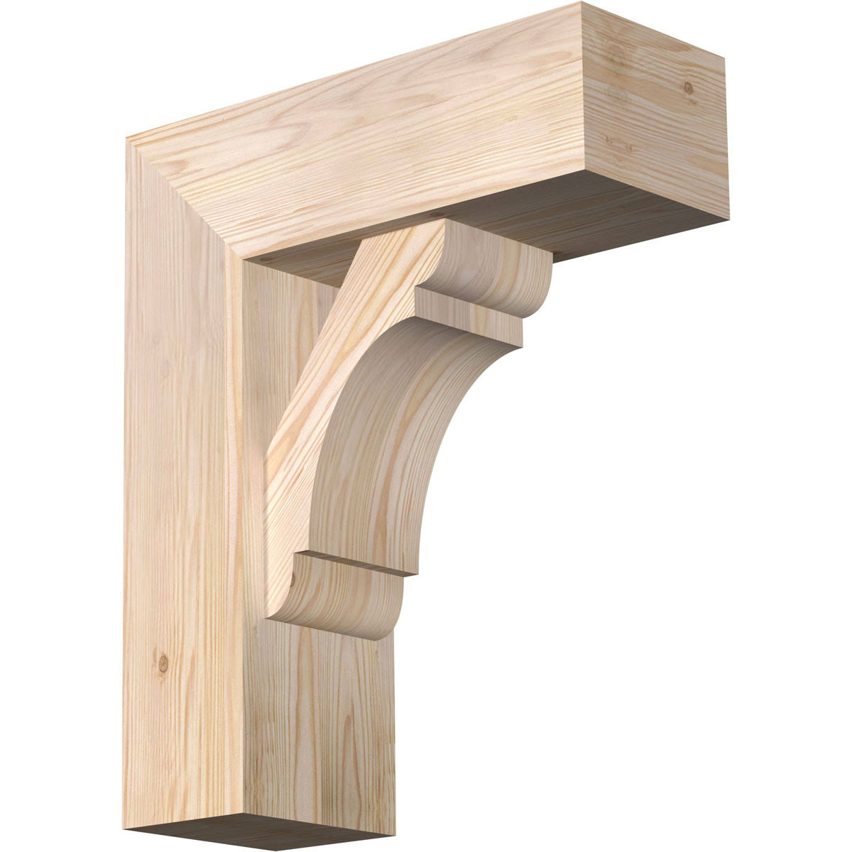 Ekena Millwork 1463767 7 1/2x22W x 20x22D x 24x22H Olympic Block Smooth Bracket w/ Offset Brace, Douglas Fir TIY7_C3YPL75