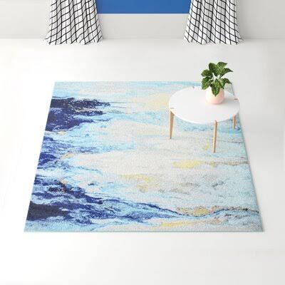 Coughlin Abstract Blue Area Rug Hashtag Home Rug Size: Rectangle 7&6x22 x 9&6x22 CDD9_J5AMH17