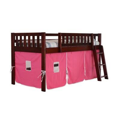 Aplin Twin 3 Drawer Solid Wood Loft Bed with Shelves by Harriet Bee Harriet Bee Bed Frame Color: Merlot, Accessory/Fabric Color: KFY5_O4ACQ18