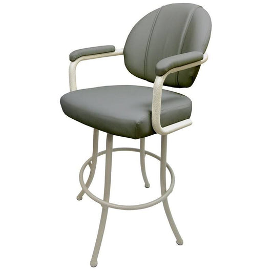 Tobias Designs 26x22 Vinyl Upholstered Swivel Counter Stool in Gray and Beige - m70_26BS_GR_be DFF0_K5ATU61