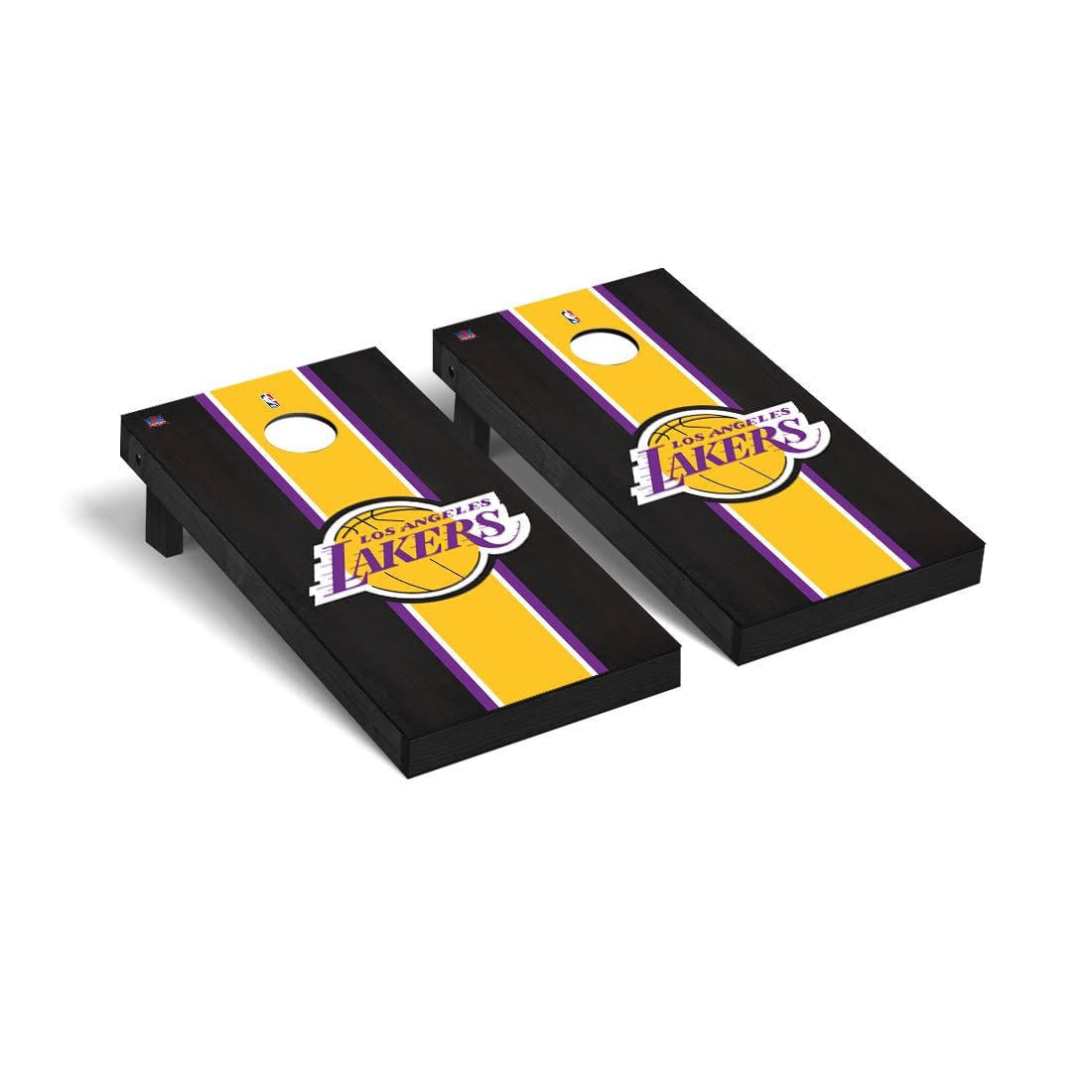 NBA Los Angeles Lakers Onyx Stained Stripe Cornhole Set Multi FQB8_O0XPJ89