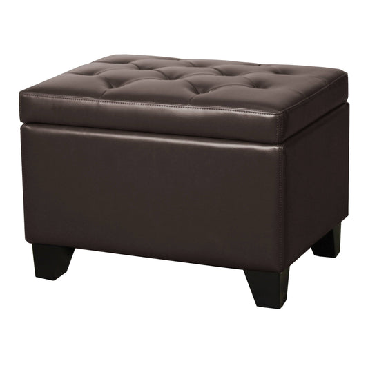 New Pacific Direct Julian Rectangular Bonded Leather Storage Ottoman - Mocha RYH2_R1XUK80