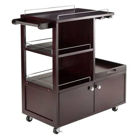 Galen Entertainment Cart with Serving Tray Wood/Espresso - Winsome BFW4_Q4RFI81