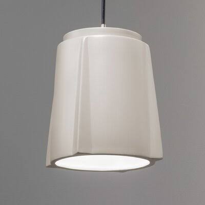 Koepke 1 - Light Single Cylinder LED Pendant George Oliver Finish: Dark Bronze, Shade Color: Matte White TWY2_Z6UBH72