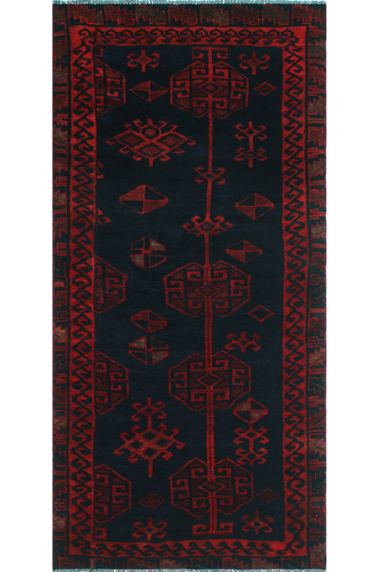 Noori Rug Vintage Birley Red /Navy Runner - 3&5x22 x 7&1x22 WIK8_I8SNN51