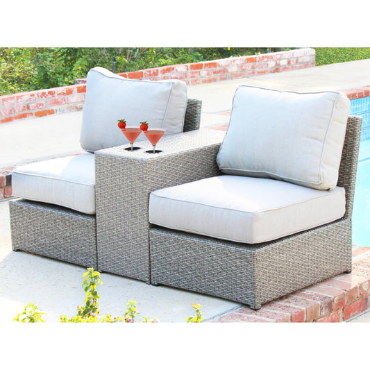 3 Piece Rattan Seating Group with Cushions - Grey DWE3_D6RCW18