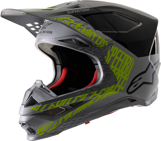 Alpinestars Supertech M8 Triple Helmet (XX-Large, Silver/Black/Yellow Fluo) JCJ8_U7YHT44