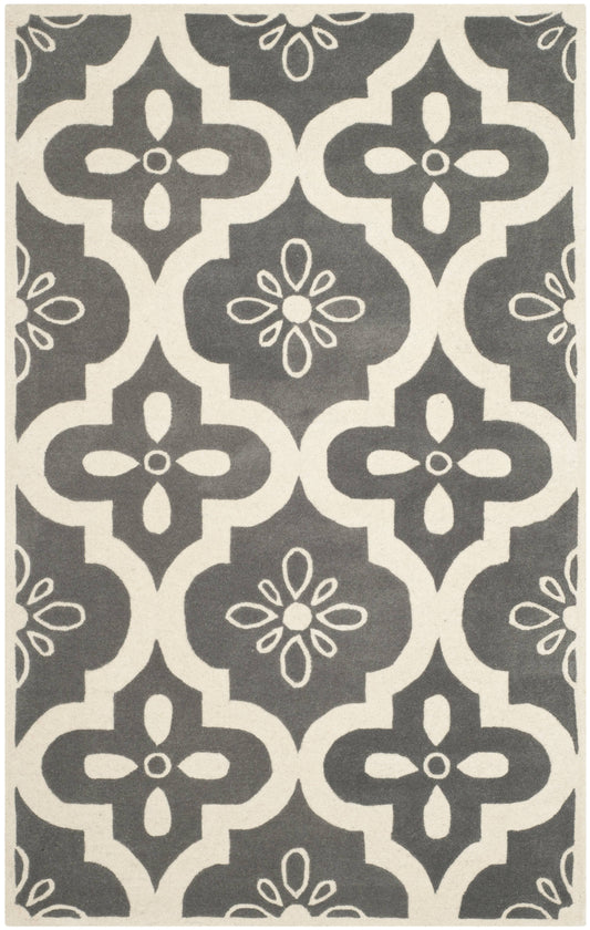 Safavieh 6& x 9& Chatham CHT751D Dark Grey / Ivory Rug ELW5_J2OLF91