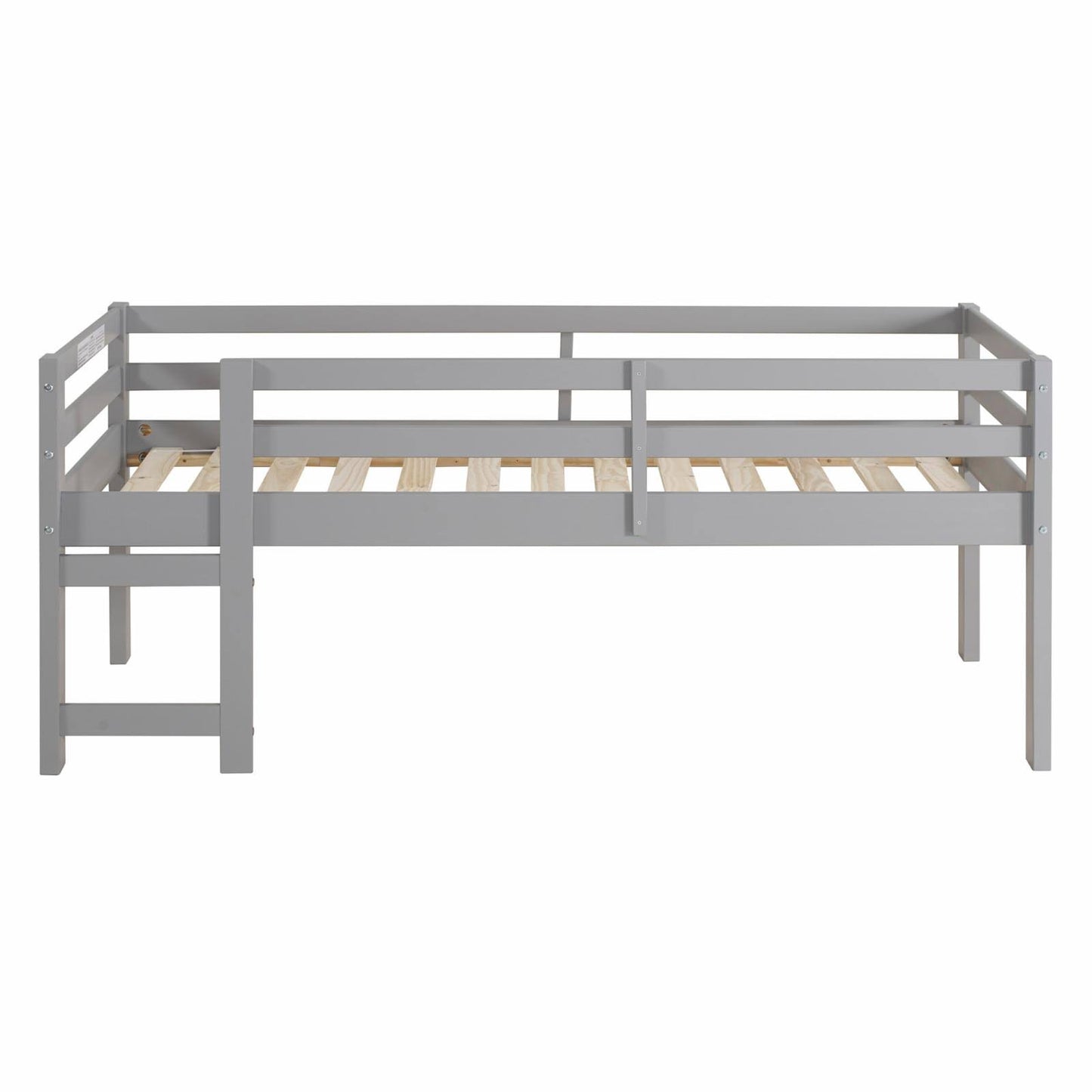 Manor Park Traditional Solid Wood Twin Low Loft Bed, Grey, Size: 33 inch H x 78 inch Large x 44 inch W FHU3_N6OMR90