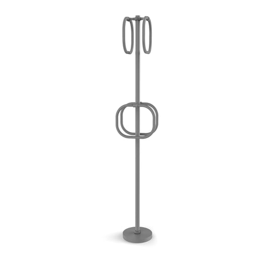 Allied Brass TS-40T 4 Integrated Rings Towel Stand, Matte Gray LRP1_O4DYK75