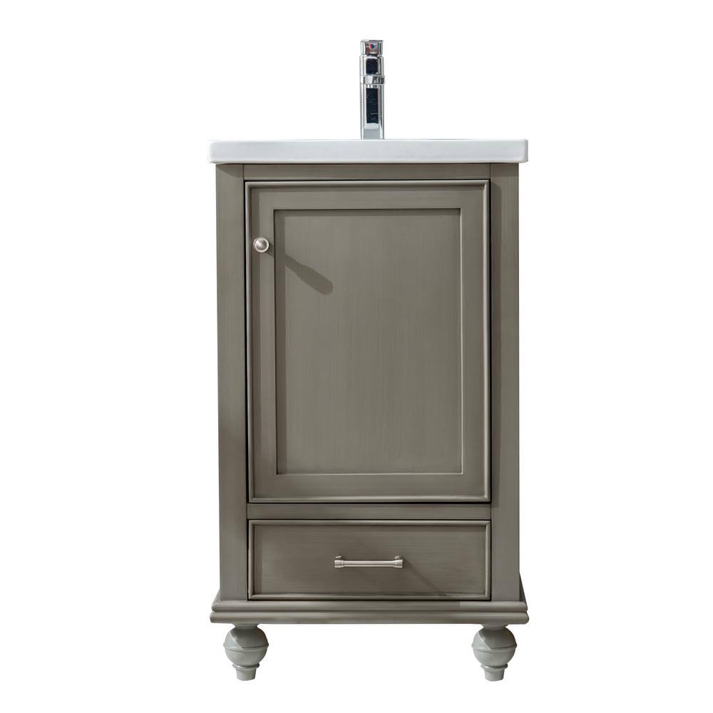 Sudio Melissa 20.5 in. W x 16 in. D x 34.5 in. H Bath Vanity in Silver Gray with Ceramic Vanity Top in White with White Basin CWV5_X6IYT19