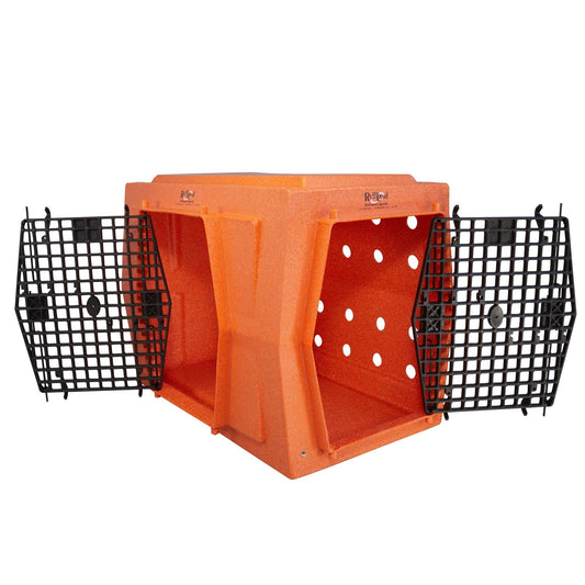 RuffLand Performance Kennels Ruff Land Kennel Double Door Side Entry Dog Crate, Large Double Door (Front and Left) / Orange GDS1_Z2ACE53