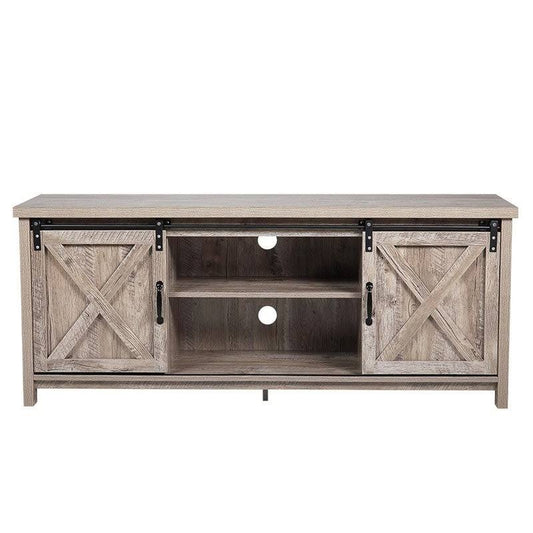 AOOLIVE Barn Wood Stand TV Cabinet with TVs up,Storage Cabinet and Shelves - Natural IGN2_A0EKC65