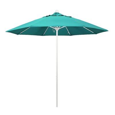 Sol 72 Outdoor Benson 9& Market Umbrella Frame Color: Matted White, Fabric Color: Sunbrella A Aruba OAX5_S4MKT31