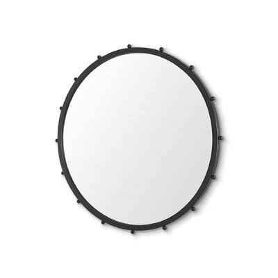 Davita Round Accent Mirror Finish: Black, Size: 37.6x22 x 37.6x22 TZT1_U8HFK41