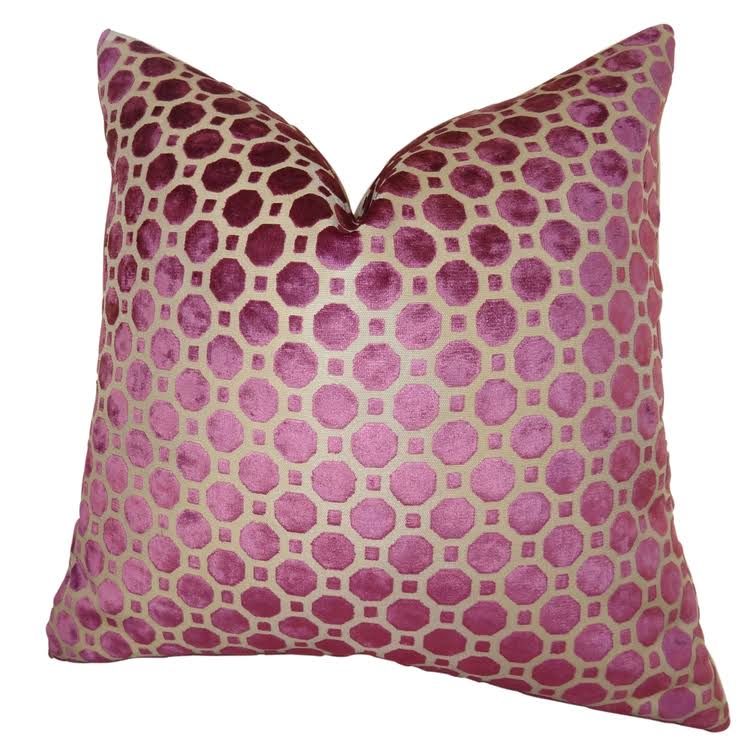 Plutus Velvet Geo Handmade Throw Pillow GHA0_Q8OMX90