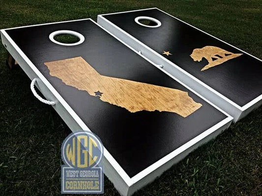 Pick Your State REVERSE Painted Stained Custom Personalized Cornhole Board Sets EGL9_P6ZUL42