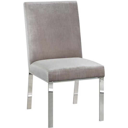 Uptown Club Upholstered Dining Chair with Patterned Steel Back in Gray Velvet - GM1799 TVX5_T7NCV35