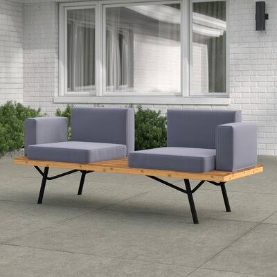 Linch Patio Sofa with Cushions 17 Stories BXM2_Y1DAZ76