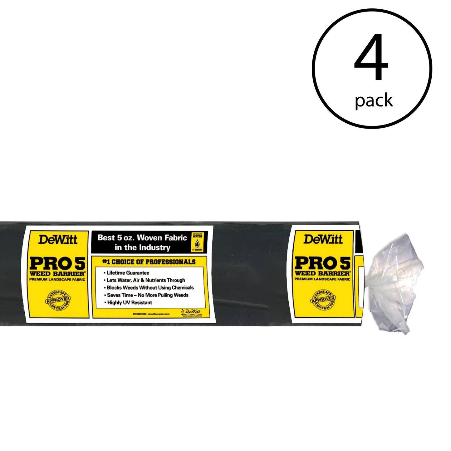 Dewitt P3 3& x 250& 5 oz Pro 5 Commercial Landscape Weed Barrier Fabric (4 Pack) VRA4_S6TMY29