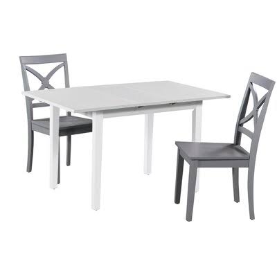 Highland Dunes Deford 5 Piece Extendable Solid Wood Dining Set, Gray LLO9_X9QON60