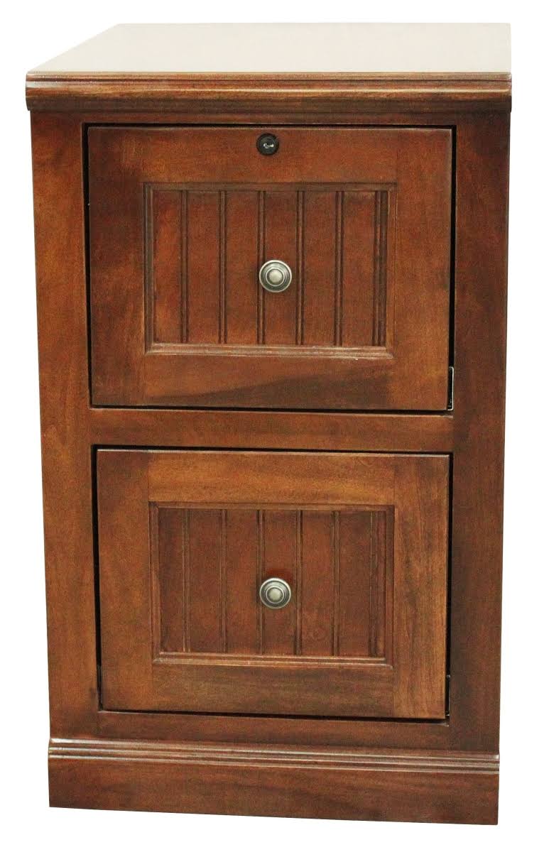 American Heartland 75002BR Poplar 2 Drawer File Cabinet Burnt Red QNZ5_X1LZC33