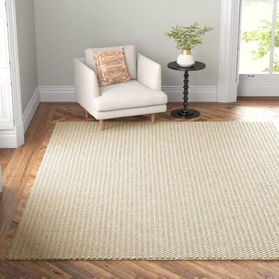 Alton Striped Handwoven Sisal/Wool Cream/Taupe Area Rug OES6_T6DSQ34