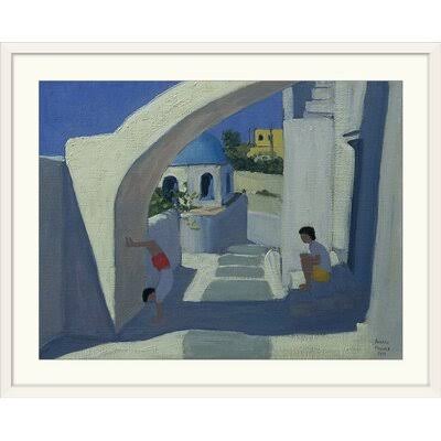 Anneisha &Handstand Santorini& by Andrew Macara Painting Print Winston Porter Size: 26x22 H x 32x22 W x 1x22 D, Format: White Fr RFC0_Z4AJL24