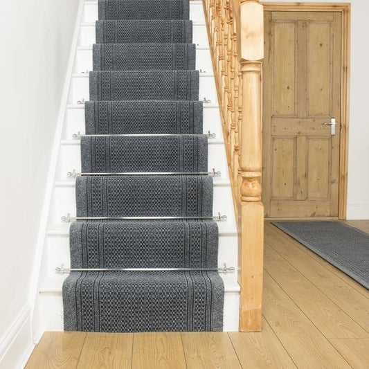 runrug USA Aztec Gray Stair Carpet Runner Length: 38 foot, WIDTHS: VBX3_G6DRW36