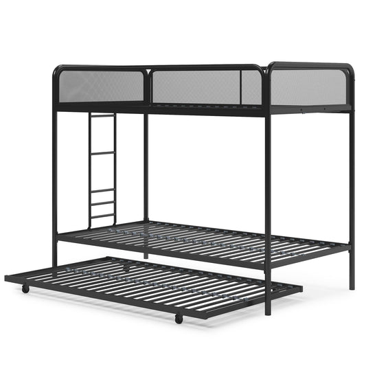 Avenue Greene Everton Triple Twin Bunk Bed, Size: Black MFP0_S9JFZ65