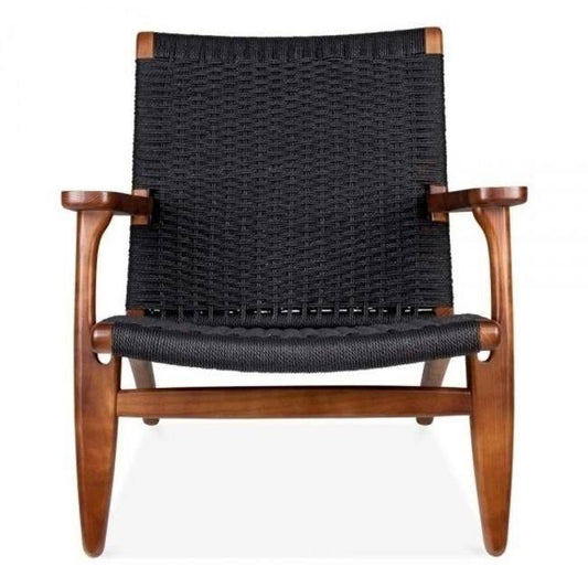 Easy Sungar Ash Chair with Woven Upholstery - Black GMT1_Y9LZO00