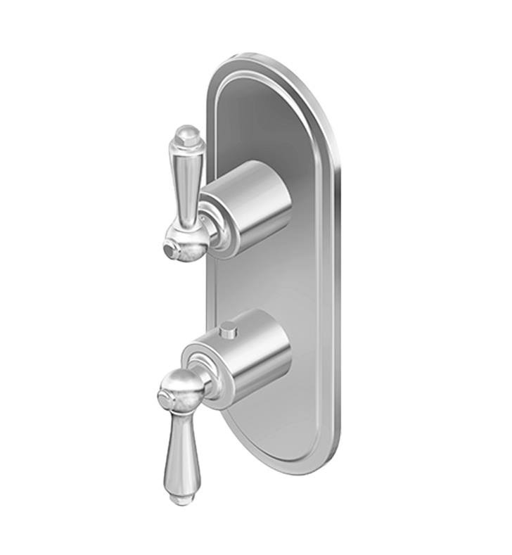 Graff Camden M-Series Two Hole Vertical Trim Plate with Camden Handle in Polished Nickel, SKU: G-8086-LM48E0-PN-T SFD9_G1PCX82