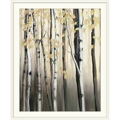 &Golden Birch II& by Marilyn Hageman Painting Print Winston Porter Format: White Frame, Size: 32x22 H x 27x22 W x 1x22 D VZM3_M4DZX13