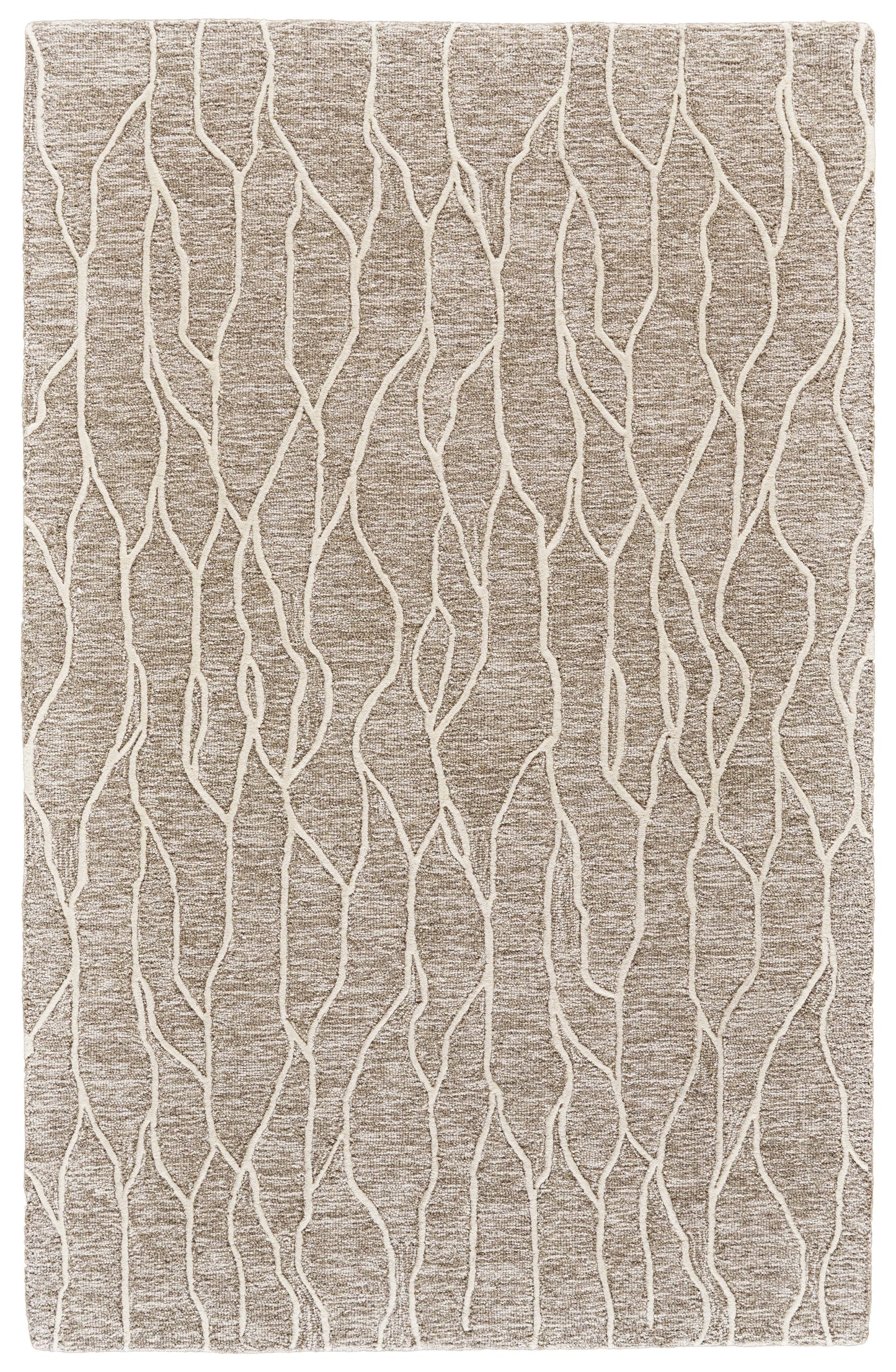 Weave  Wander Fadden Ivory/Gray 5& x 8& Area Rug, Beige SGL9_L7MPZ02