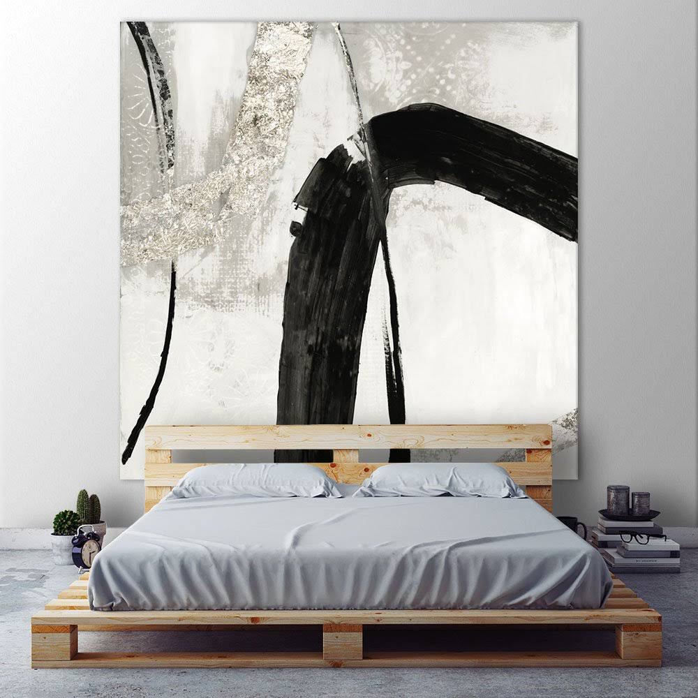 Giant Art Black Ink II Huge Contemporary Abstract Giclee Canvas Print for Office AOS4_R9RHO22