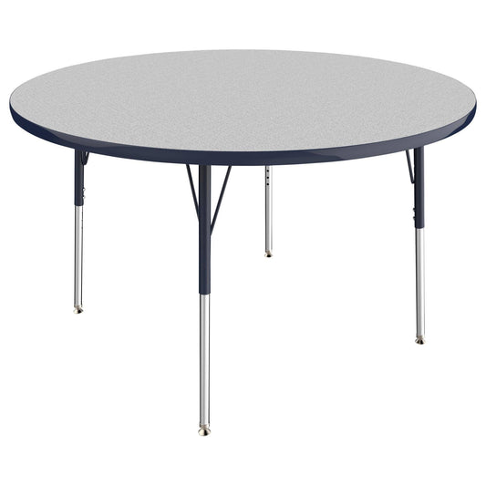 Factory Direct Partners 48in Round T-Mold Adjustable Activity Table with Standard Swivel - Gray/Navy BNA1_O2AKQ97