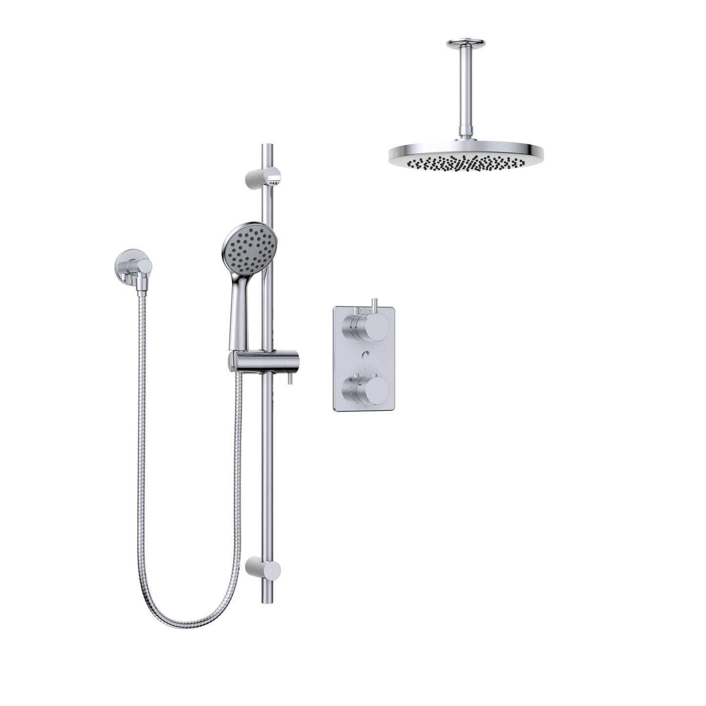 Belanger KIT-UNI140TSCP07 Universal Thermostatic Shower System from Ceiling - Polished Chrome YSS1_I8LMR83